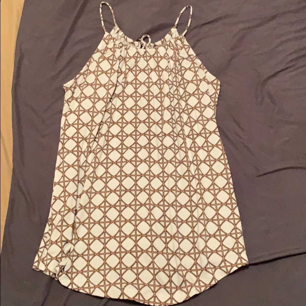 White and gold halter top